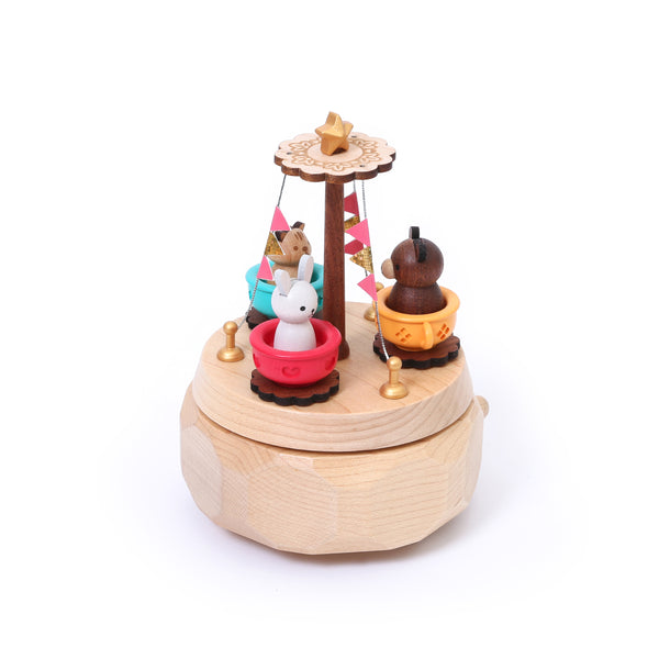 Teacup Ride Wooden Music Box