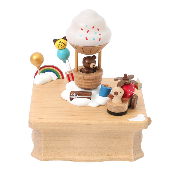 Hot Air Balloon Party Wooden Music Box
