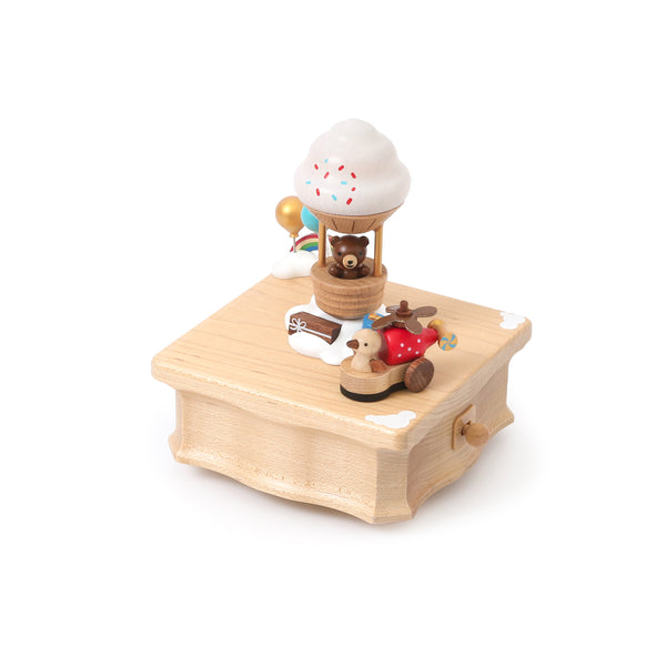 Hot Air Balloon Party Wooden Music Box