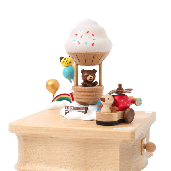 Hot Air Balloon Party Wooden Music Box