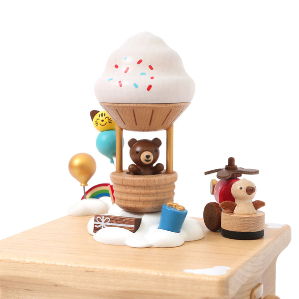 Hot Air Balloon Party Wooden Music Box