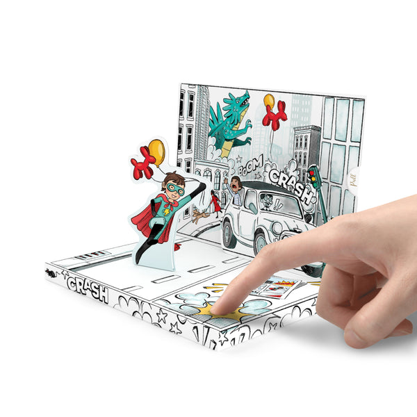 Superhero Adventure Pop-up Interactive Music Card