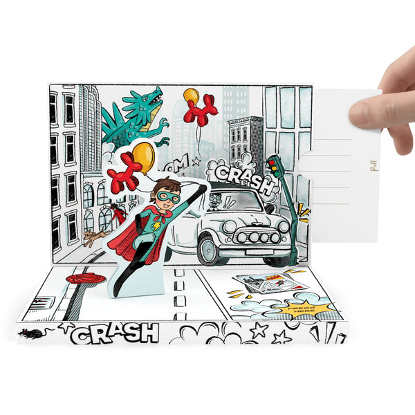 Superhero Adventure Pop-up Interactive Music Card