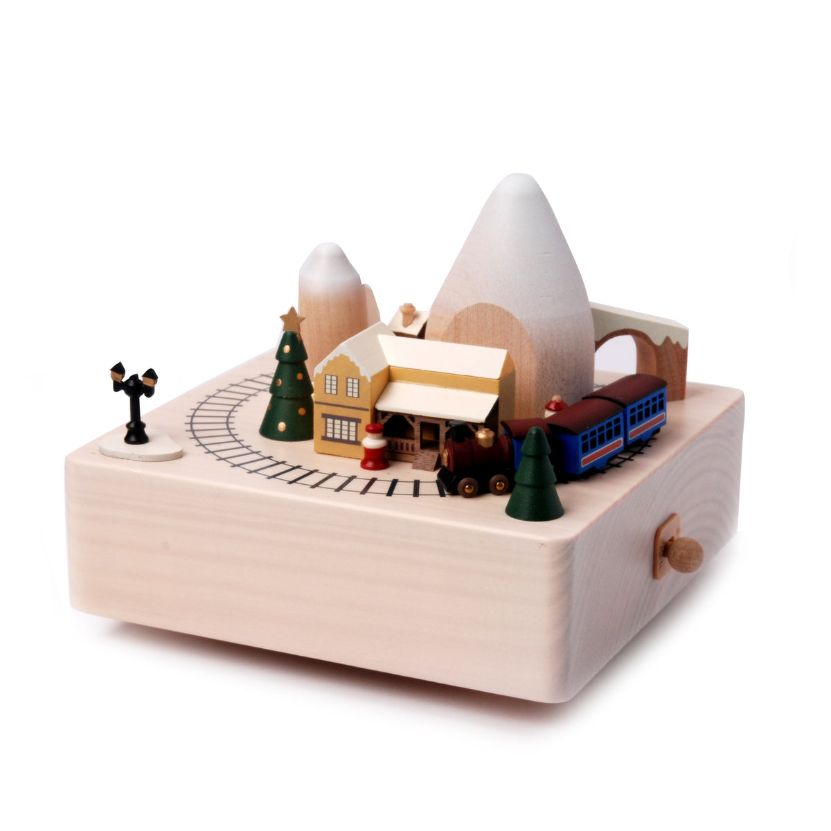 Wooden train music box factory