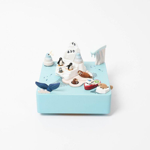 Antarctic Wooden Music Box In Blue
