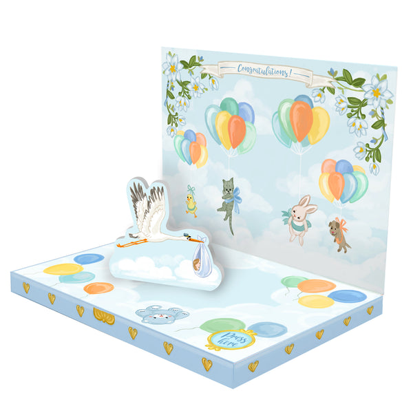 It's A Boy Music Box Card