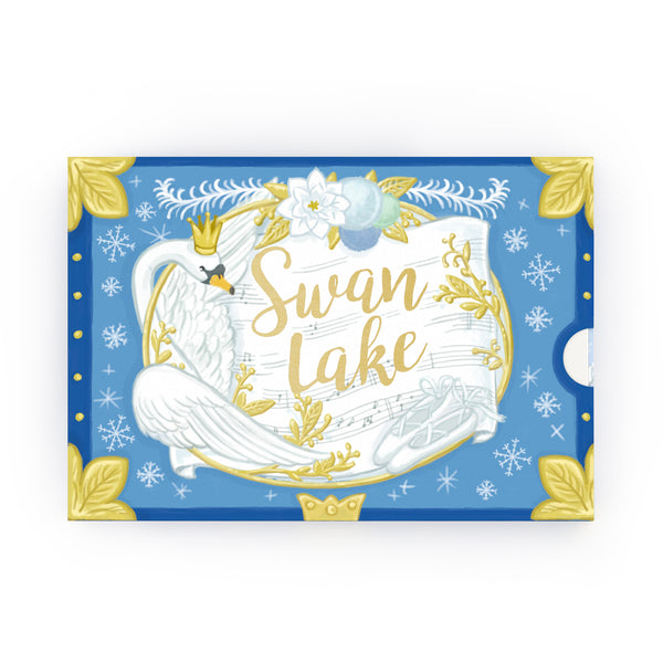 Swan Lake Music Box Card Blue