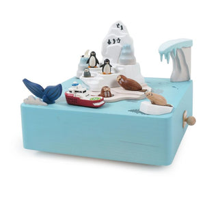 Antarctic Wooden Music Box In Blue