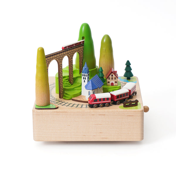 Mountain Train Wooden Music Box