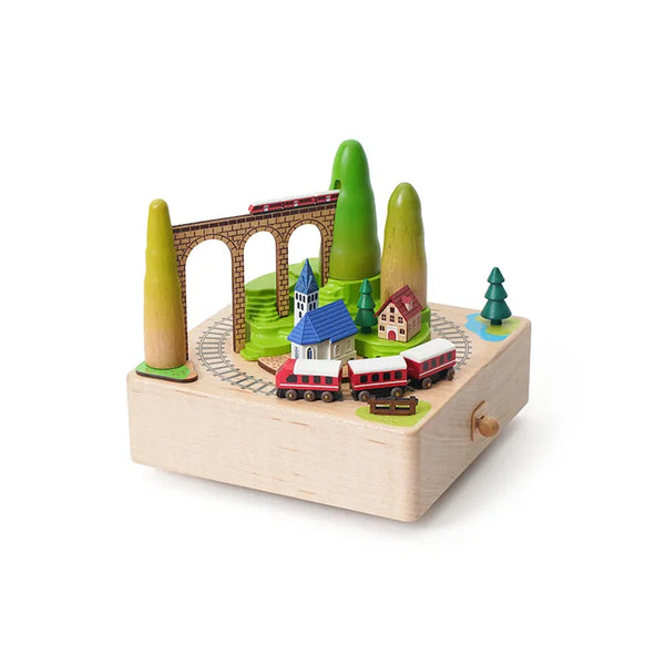 Mountain Train Wooden Music Box