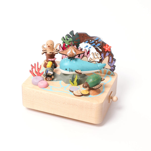 Whale Shark and Sea Friends Wooden Music Box