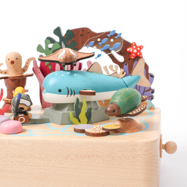 Whale Shark and Sea Friends Wooden Music Box