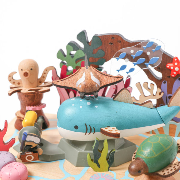Whale Shark and Sea Friends Wooden Music Box