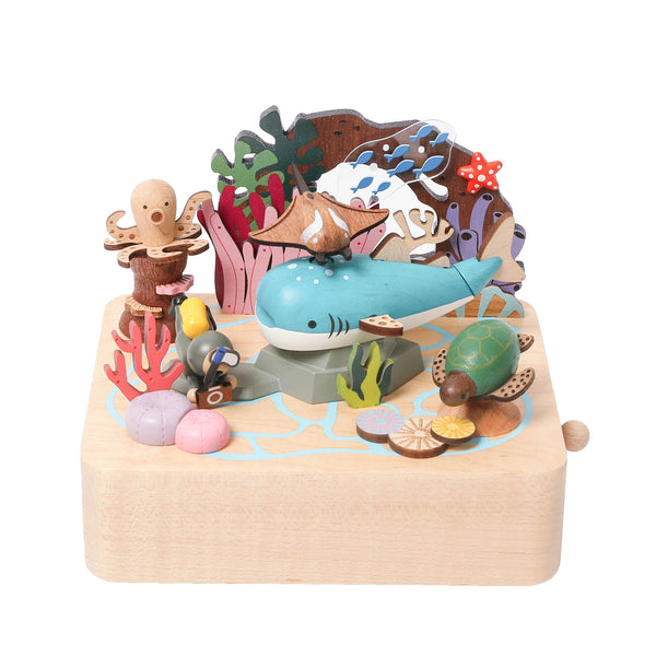 Whale Shark and Sea Friends Wooden Music Box