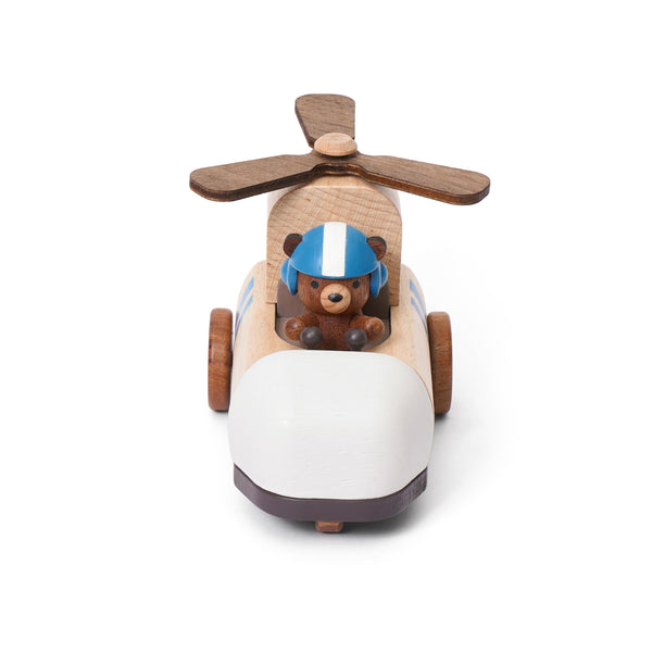 Bear Helicopter Wooden Music Box
