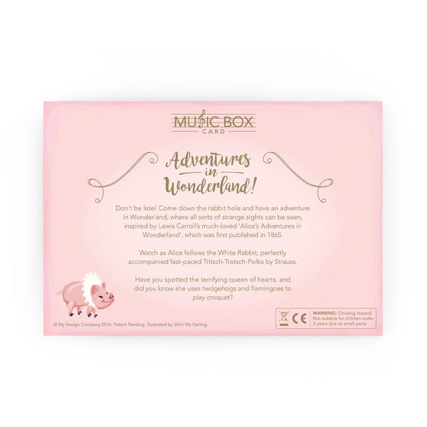 Adventures In Wonderland Music Box Card