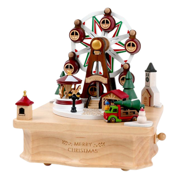 Christmas Market Wooden Music Box