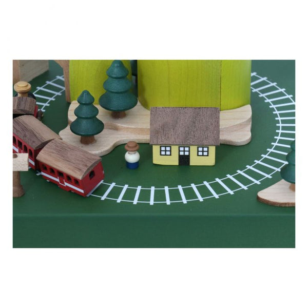 Evergreen Train Wooden Music Box