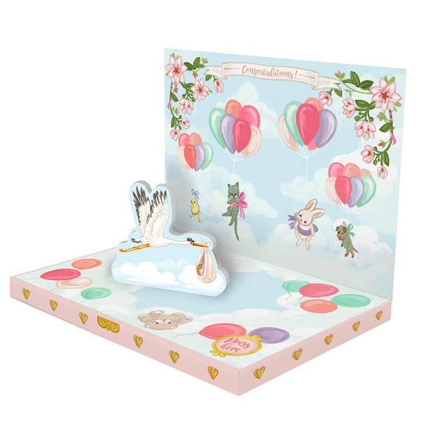 It's A Girl Music Box Card