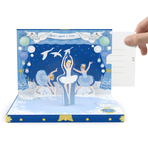 Swan Lake Music Box Card Blue