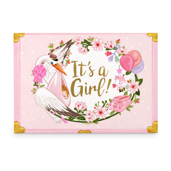 It's A Girl Music Box Card